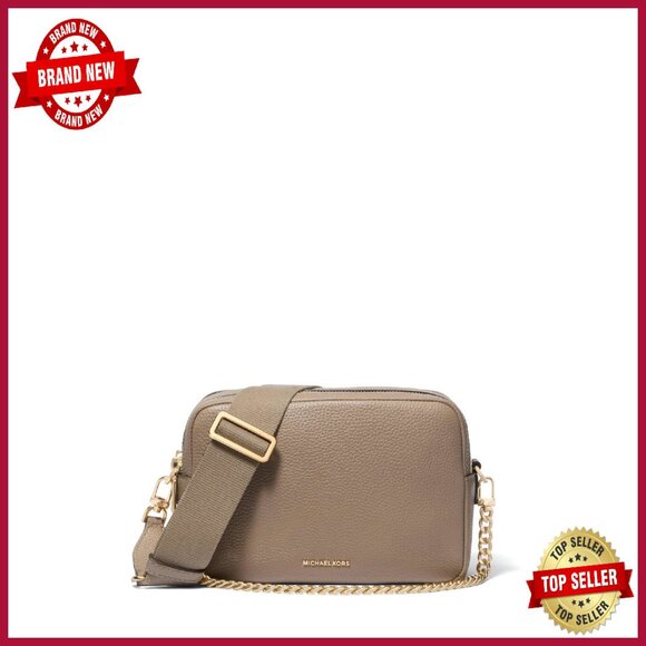 Handbags - Medium Crossbody Bag with Double Zip Compartments & Chain Strap